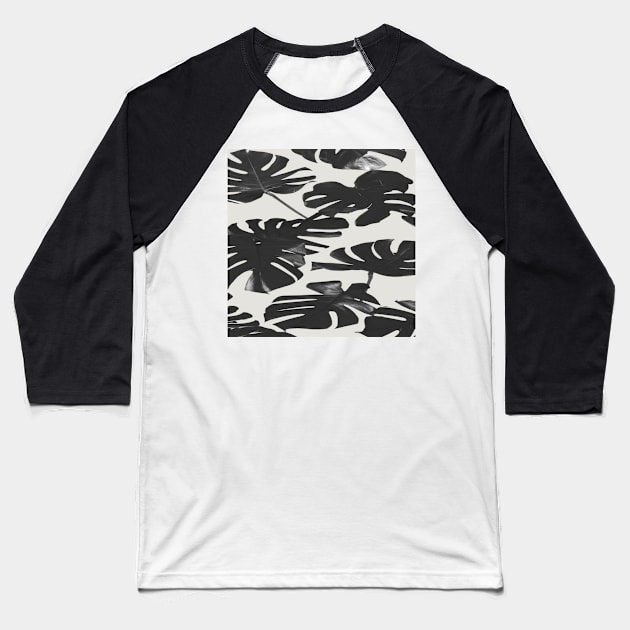 Black and White Tree Plant Baseball T-Shirt by ArtoTee